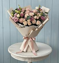 Букет цветов из:  Розы и Лизиантусы в Федотово