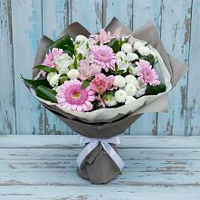 Букет цветов из:  Герберы, Альстромерии и Хризантемы #REPLACE_PRED# Федотово