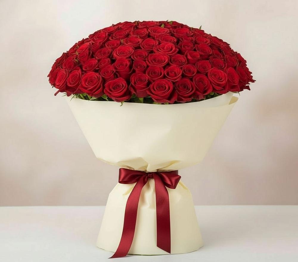Букет 101 Красная роза Милано в Федотово