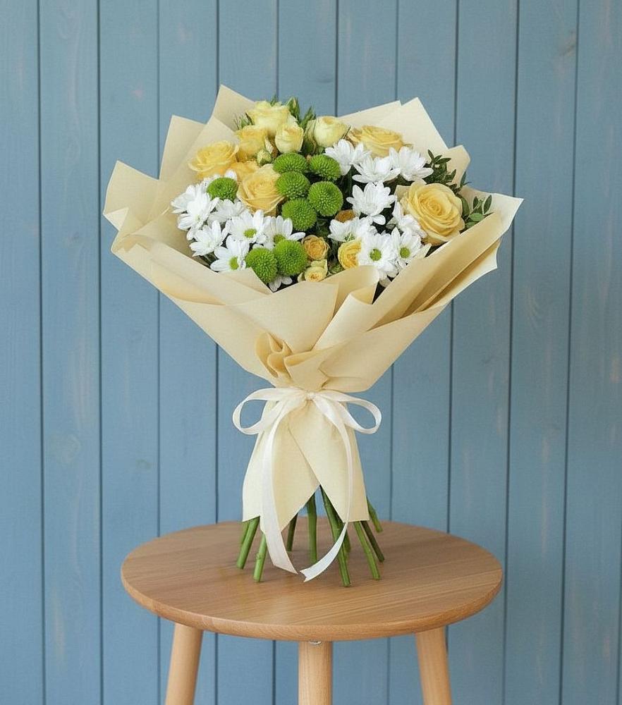 Букет цветов из: Хризантемы и Розы в Федотово