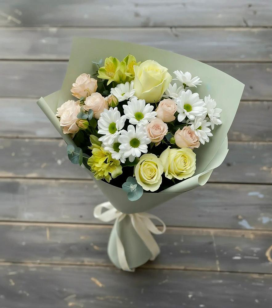 Букет цветов из: Альстромерии, Розы и Хризантемы в Федотово