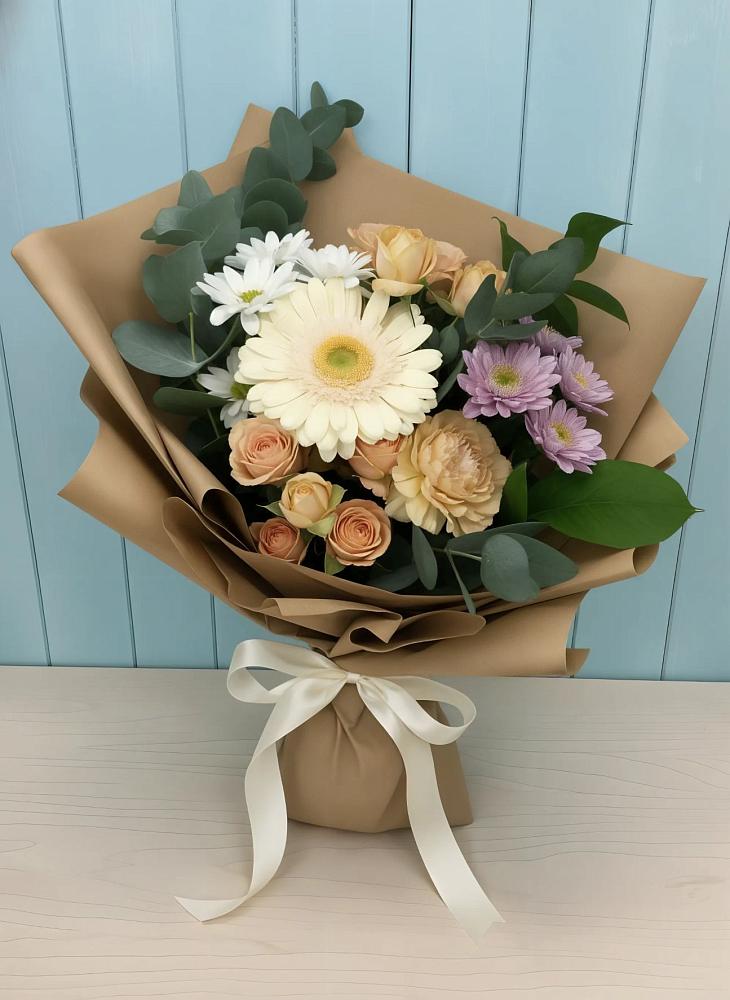 Букет цветов из: Герберы и Хризантемы в Федотово