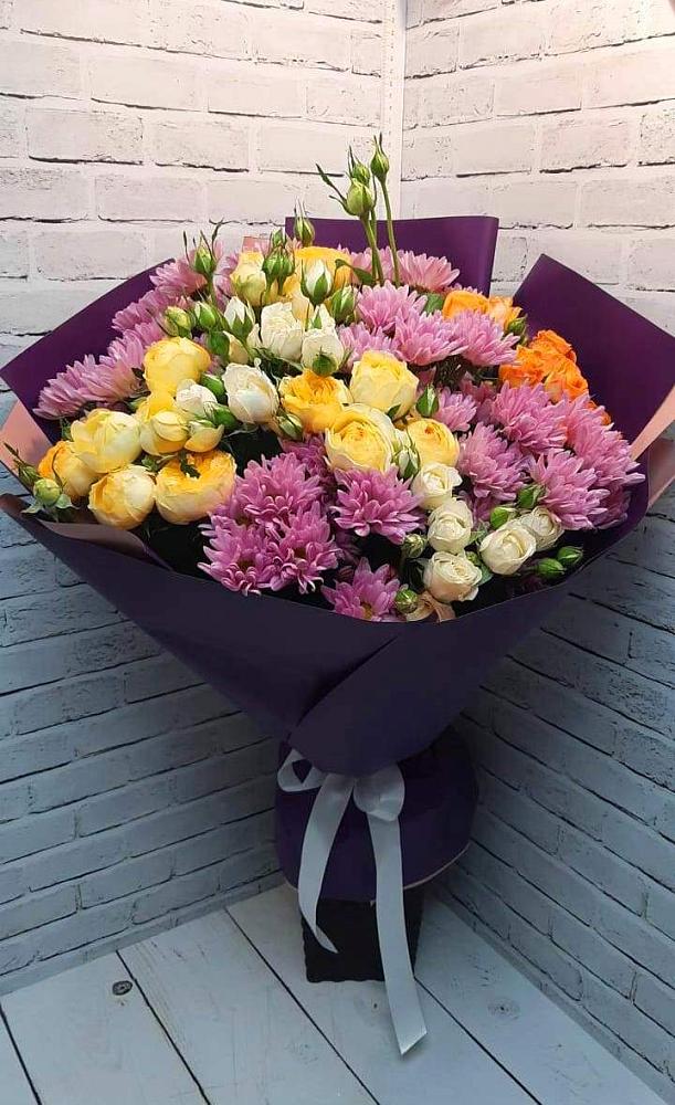 Букет цветов из: Хризантемы и Розы в Федотово