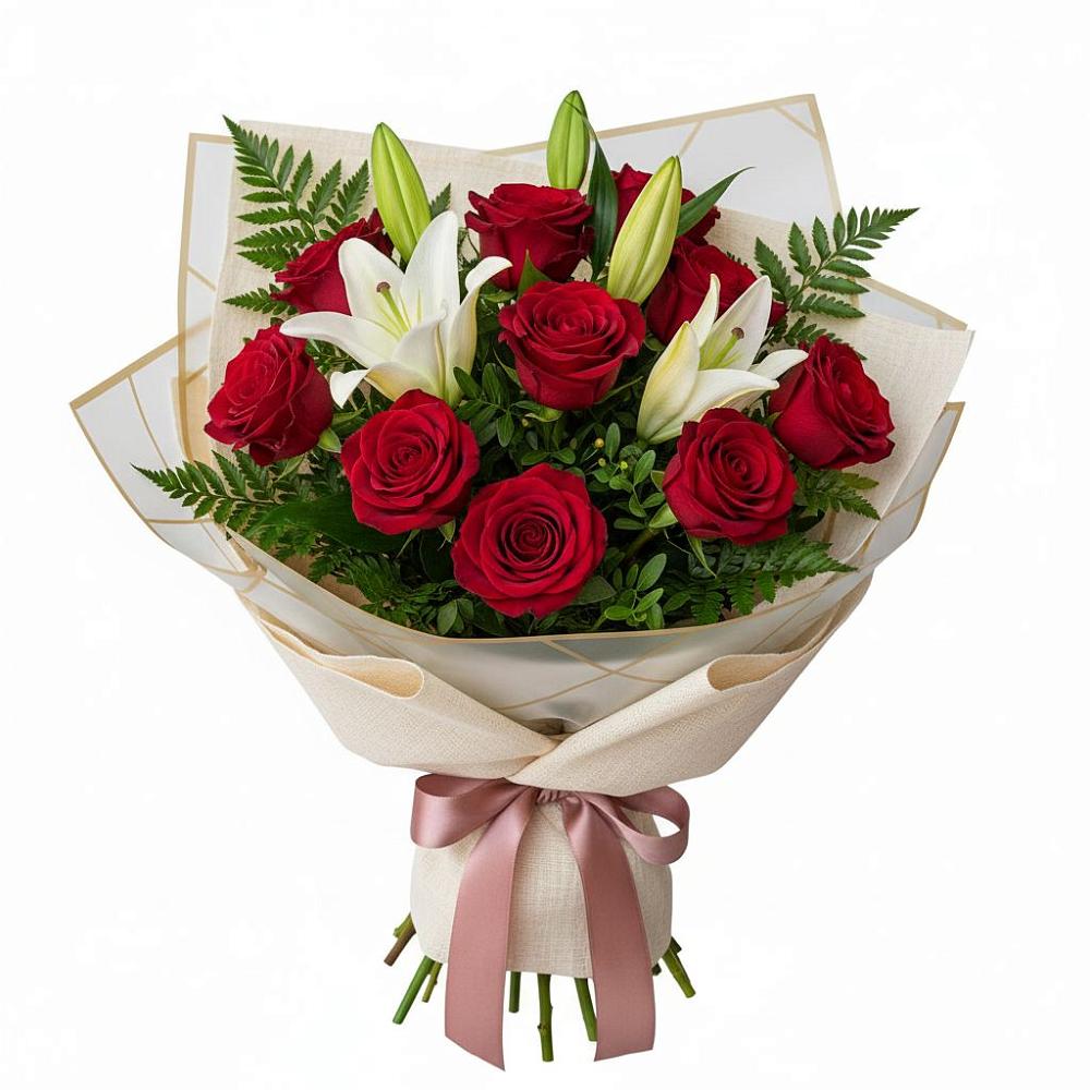 Букет цветов из: Лилии и Розы в Федотово