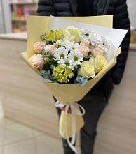 Букет цветов из:  Альстромерии, Розы и Хризантемы в Федотово