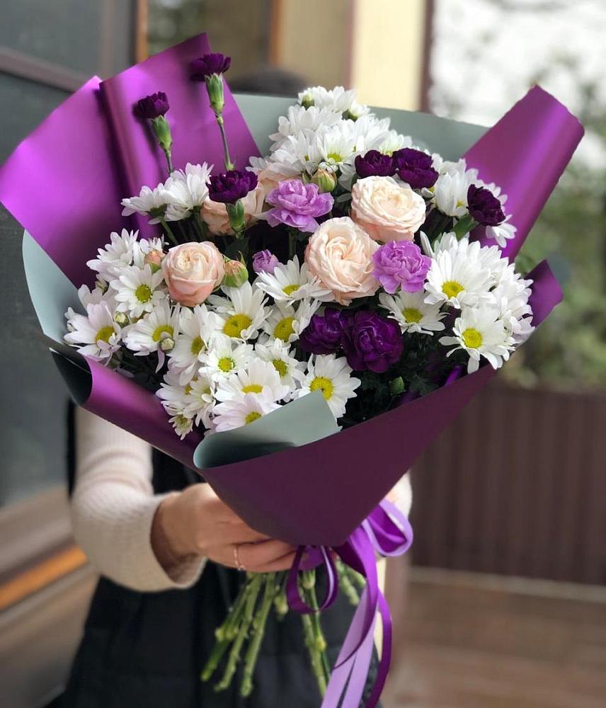 Букет цветов из: Хризантемы, Гвоздики и Розы в Федотово