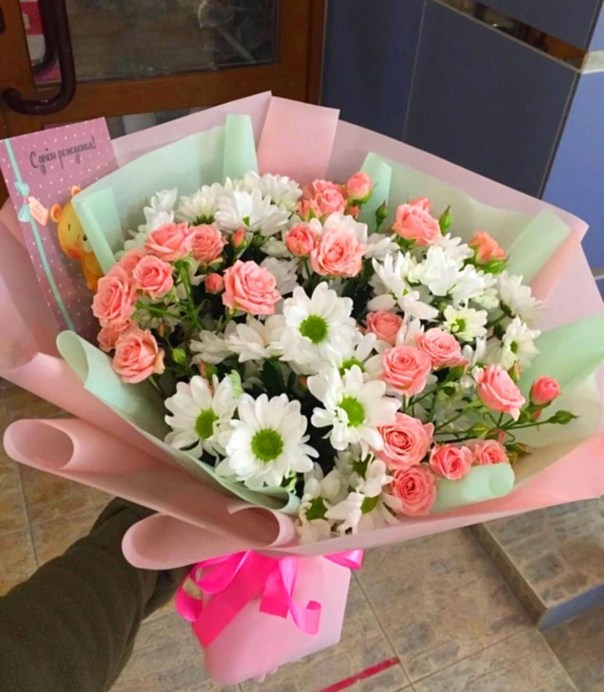 Букет цветов из: Розы и Хризантемы в Федотово