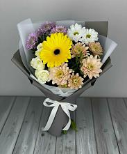Букет цветов из:  Розы, Герберы и Хризантемы #REPLACE_PRED# Федотово