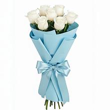 Букет 7 белых роз Проуд в Федотово