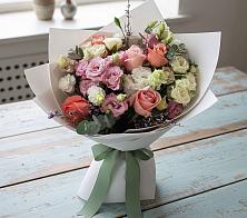 Букет цветов из:  Розы, Лизиантусы и Гвоздики в Федотово