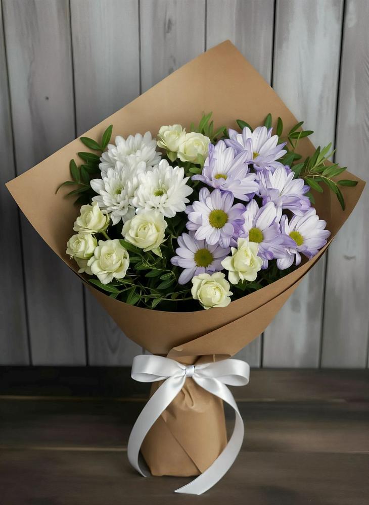 Букет цветов из: Хризантемы и Розы в Федотово