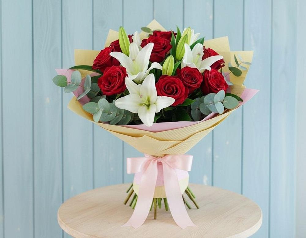 Букет цветов из: Лилии и Розы в Федотово